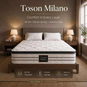 Toson Milano 28 cm – Pocket Spring Memory Foam Mattress