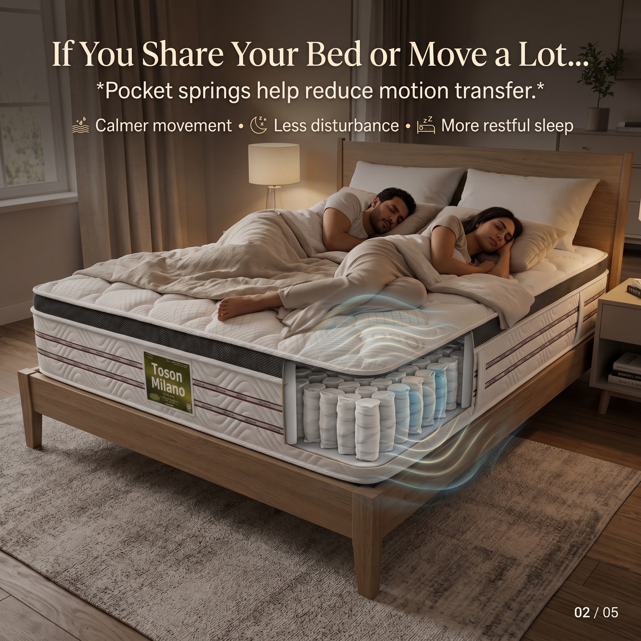 Toson Milano 28 cm – Pocket Spring Memory Foam Mattress - Image 3