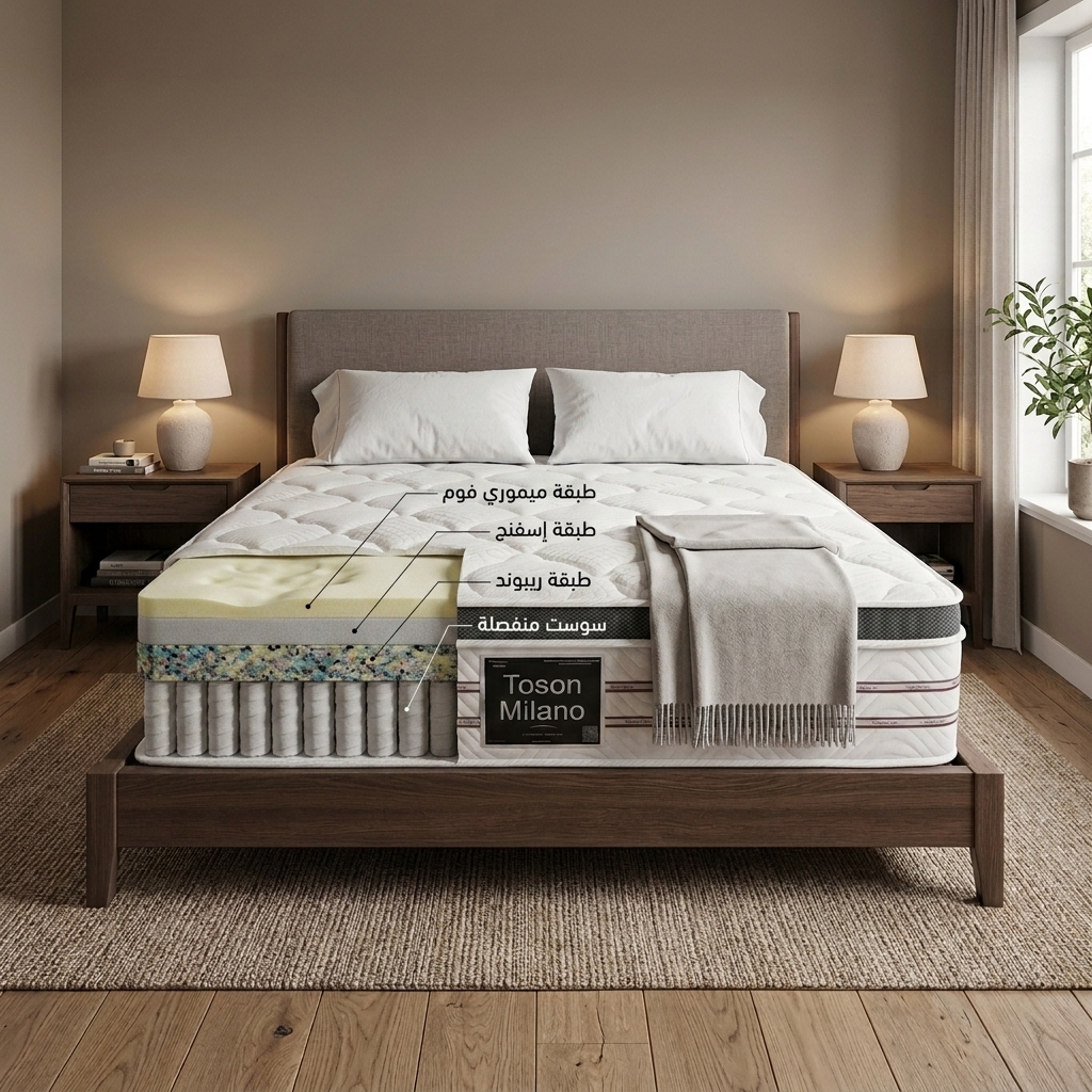 Toson Milano 28 cm – Pocket Spring Memory Foam Mattress - Image 4