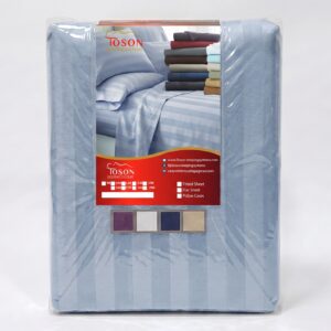 Toson Striped Percale Bed Sheet – Baby Blue – Code SPLC-11
