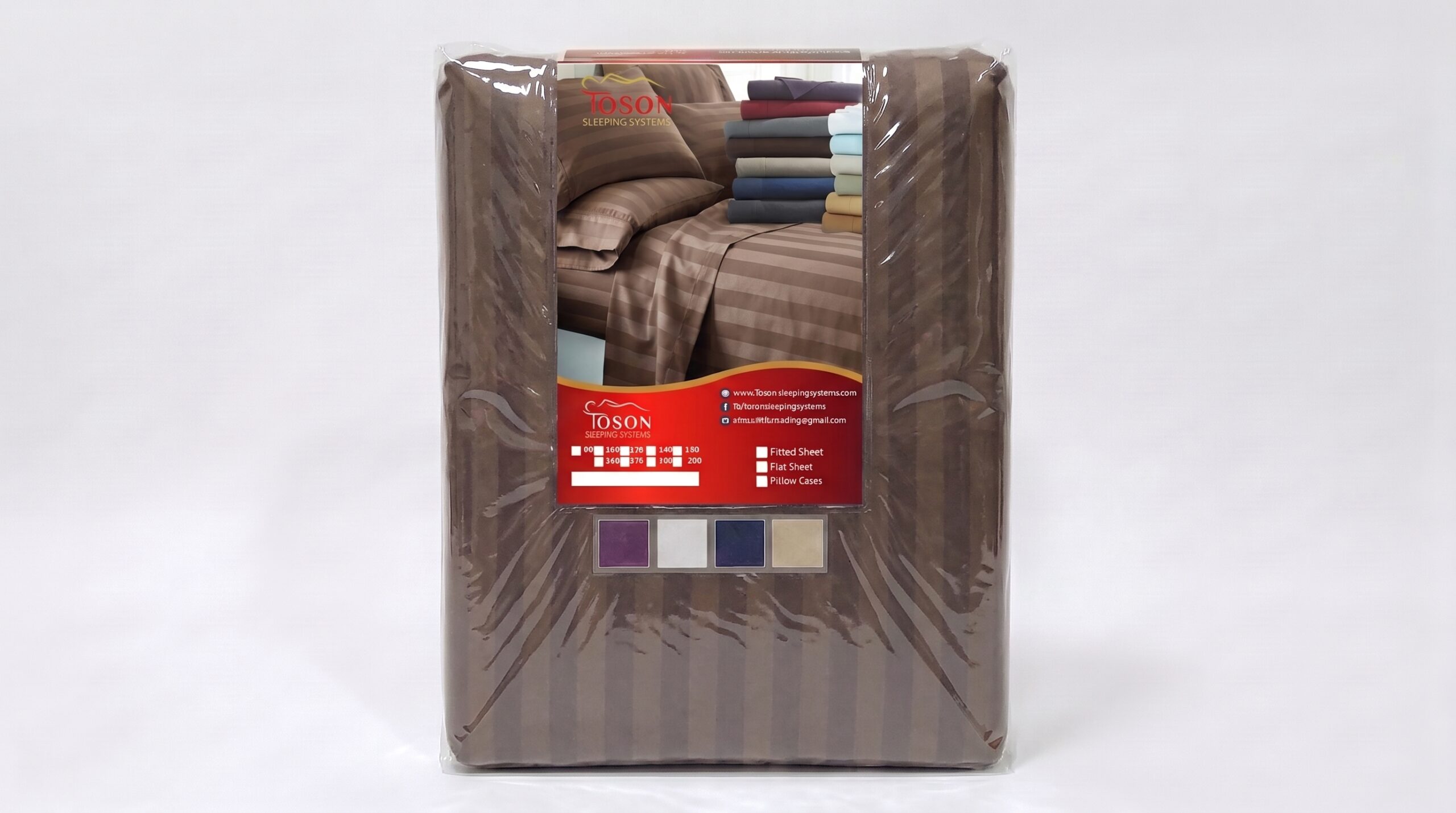 Toson Striped Percale Bed Sheet – Brown – Code SPLC-12