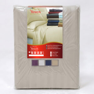 Toson Striped Percale Bed Sheet – Light Greige – Code SPLC-13