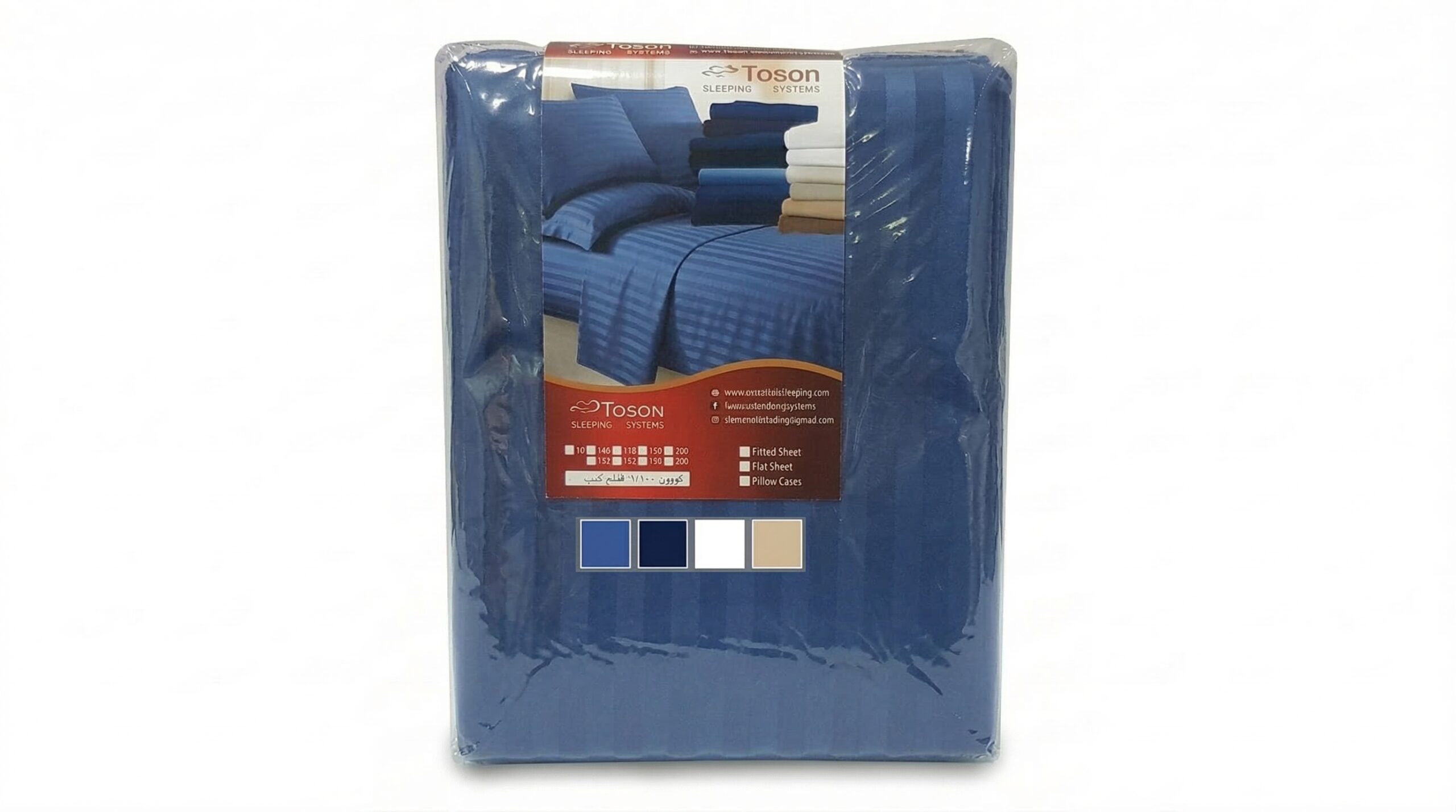 Toson Striped Percale Bed Sheet – Navy Blue – Code SPLC07