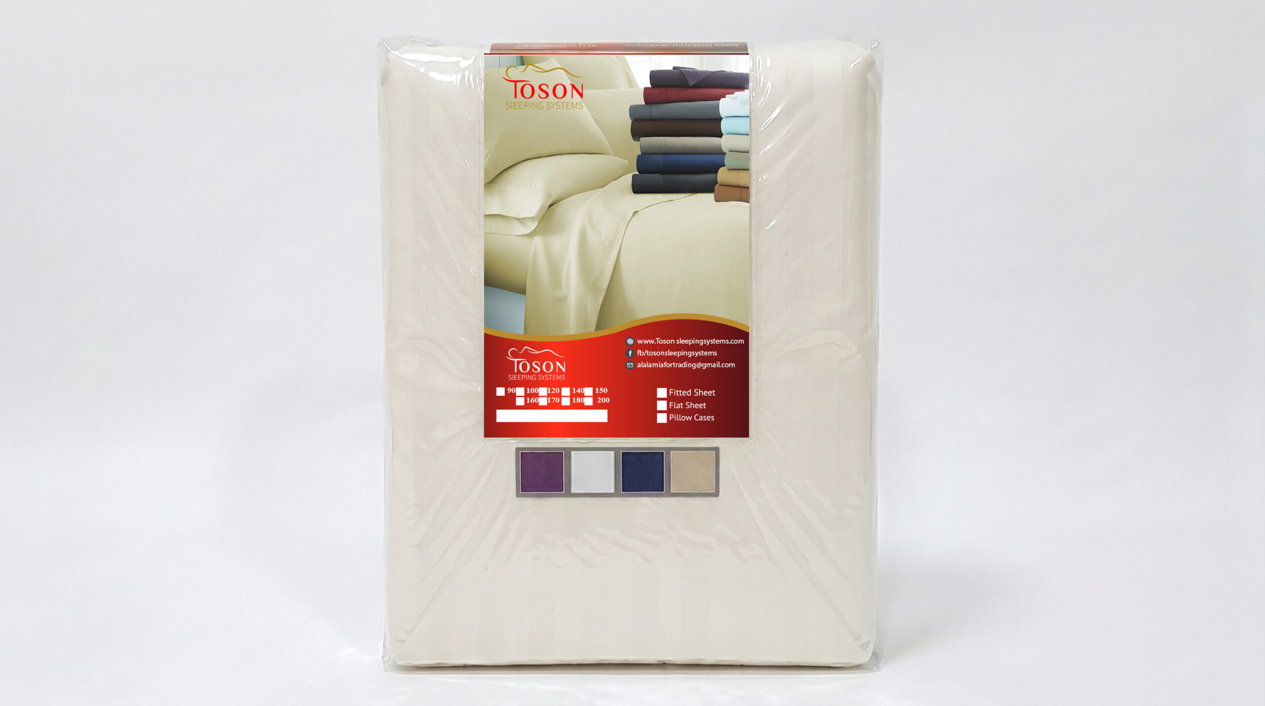Toson Striped Percale Bed Sheet – Off-White – Code SPLC-10