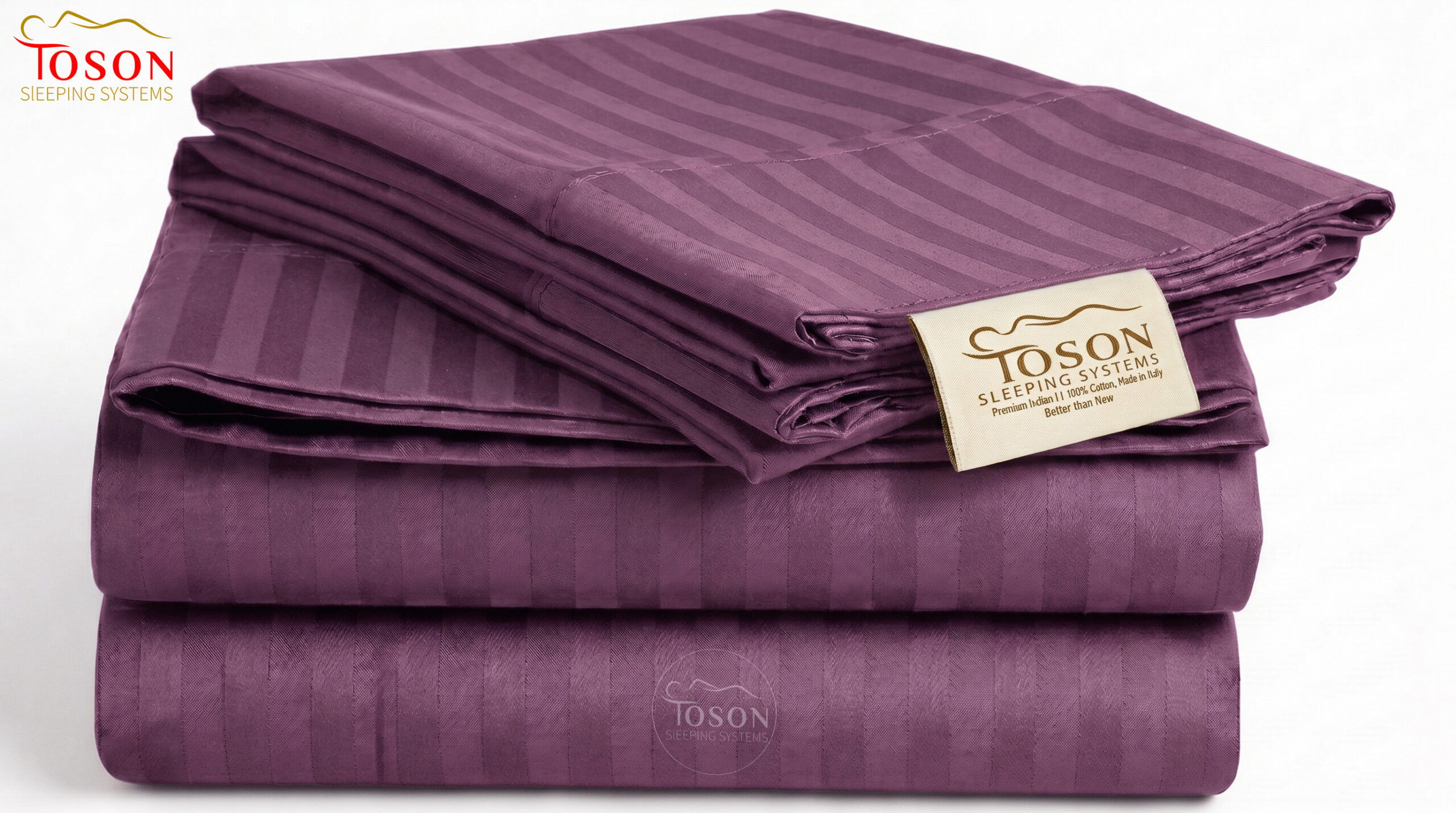Toson Striped Percale Bed Sheet – Purple – Code SPLC08 - Image 2