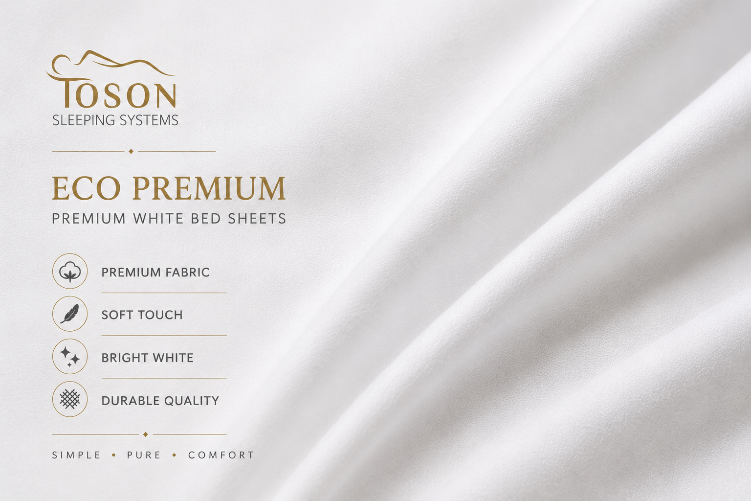 Toson Eco Premium White Bed Sheets - Image 2