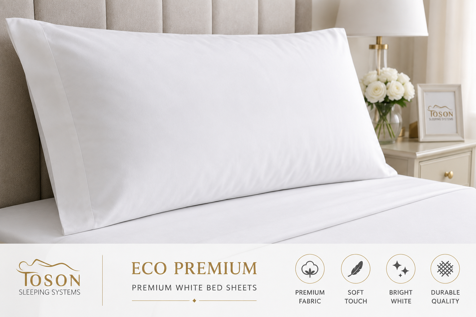Toson Eco Premium White Bed Sheets - Image 3