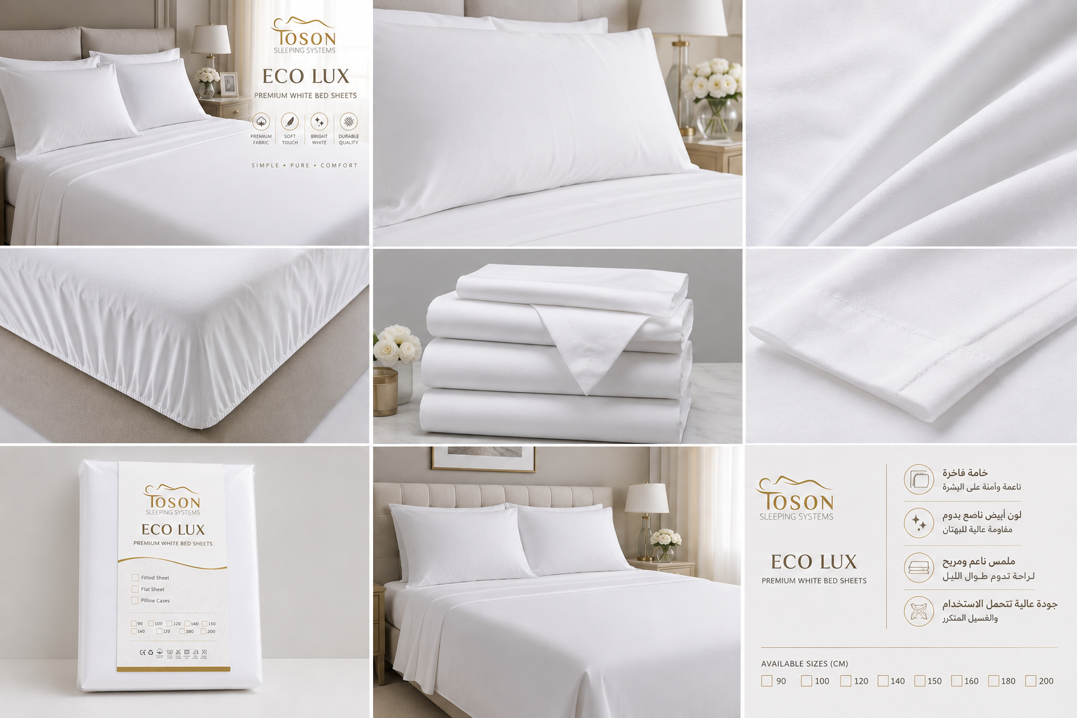 Toson Eco Premium White Bed Sheets - Image 5