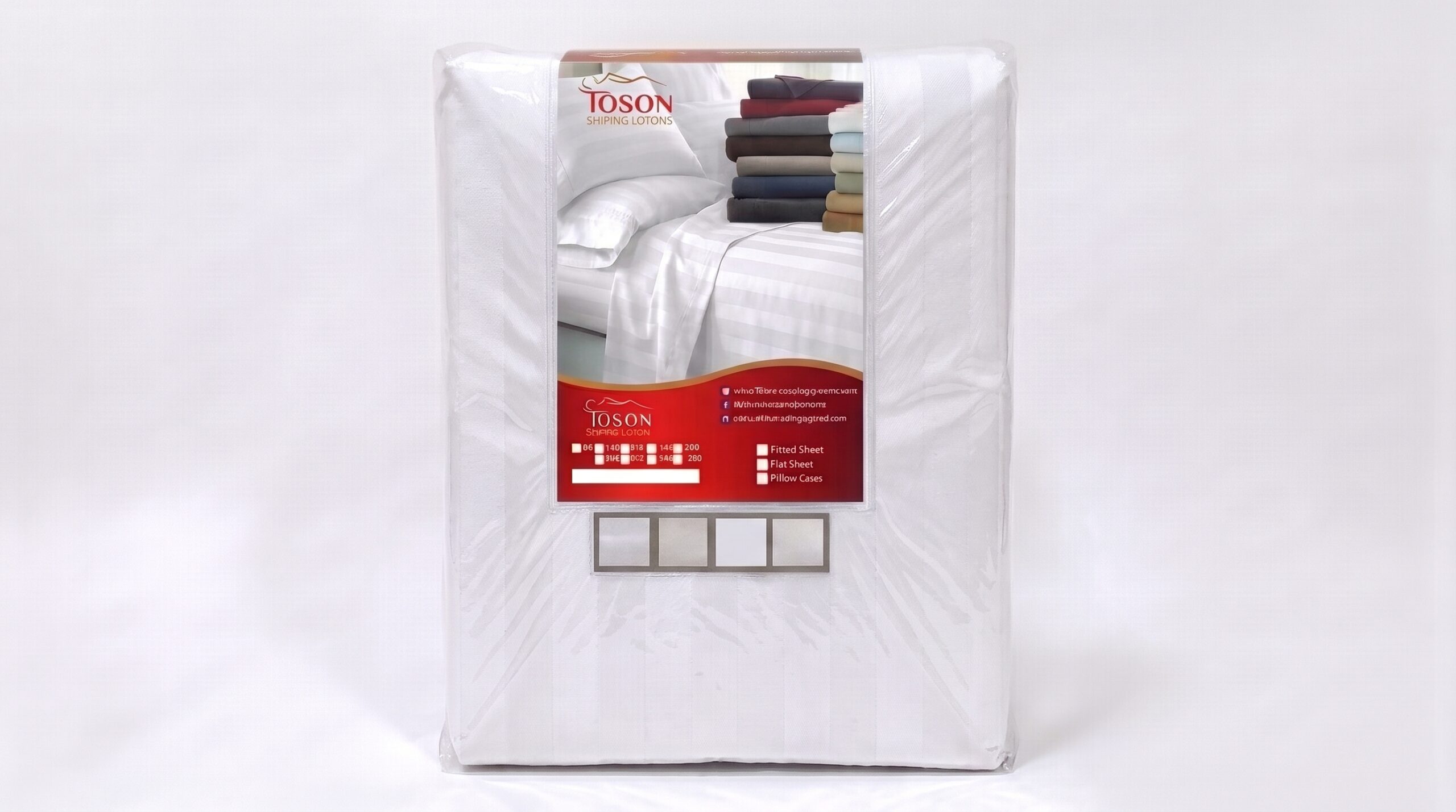 Toson Striped Percale Fitted Sheet – White – SPLC-19 - Image 4